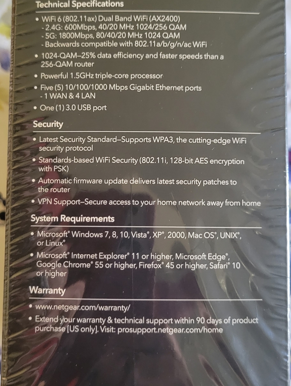 Nighthawk AX WiFi 6 Router AX2400 Model RAX29 - Picture 2 of 6
